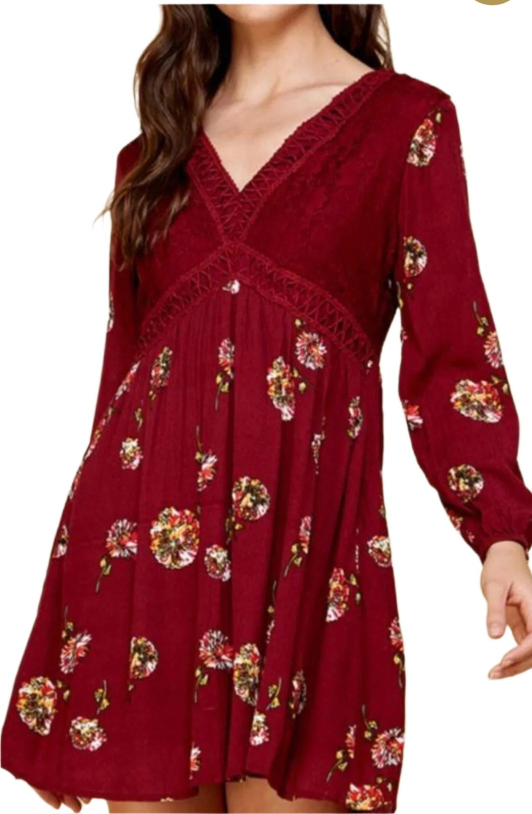 Women's Lace Detail Mini Dress