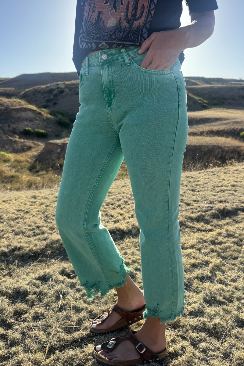 Sterling Kreek Outlaw Crop Jean-Turquoise