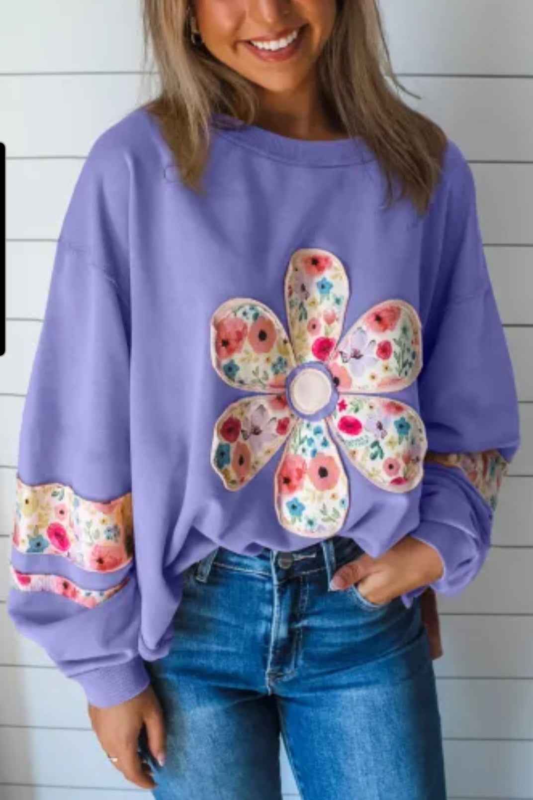 Women's Flower Applique Shirt
