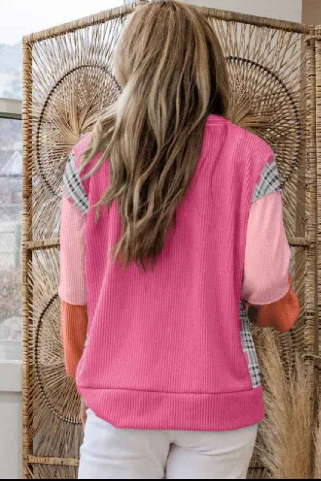 Women's Patchwork Plaid Top