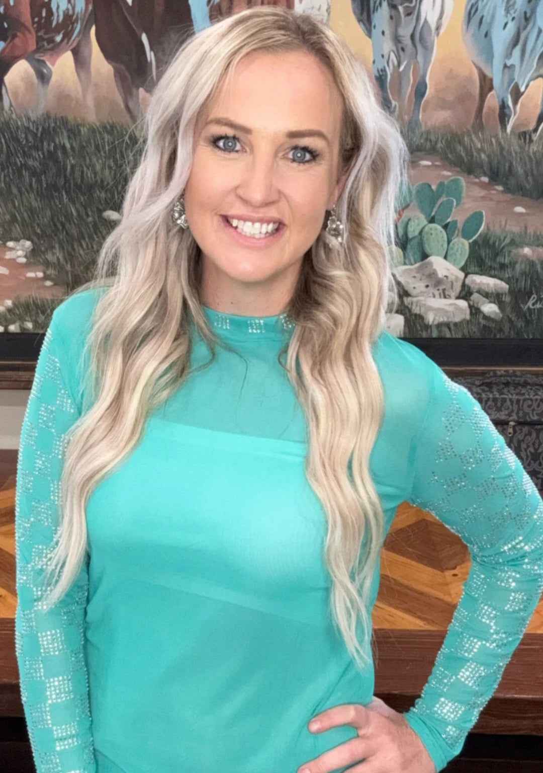 Sterling Kreek - Turquoise Mesh Top