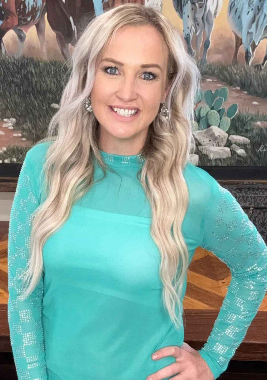 Sterling Kreek - Turquoise Mesh Top