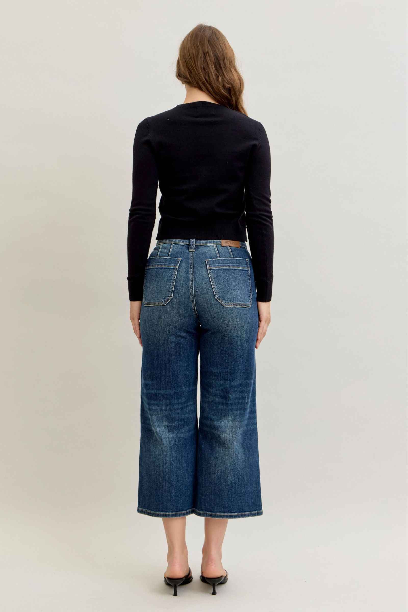 Stylish Judy Blue High Waist Wide Crop Pant
