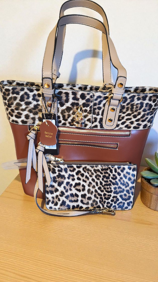 Genuine Leather Tote by MC Handbags