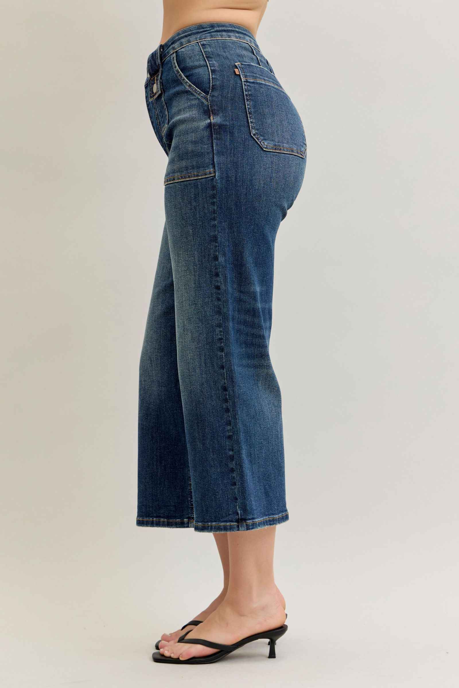 Stylish Judy Blue High Waist Wide Crop Pant