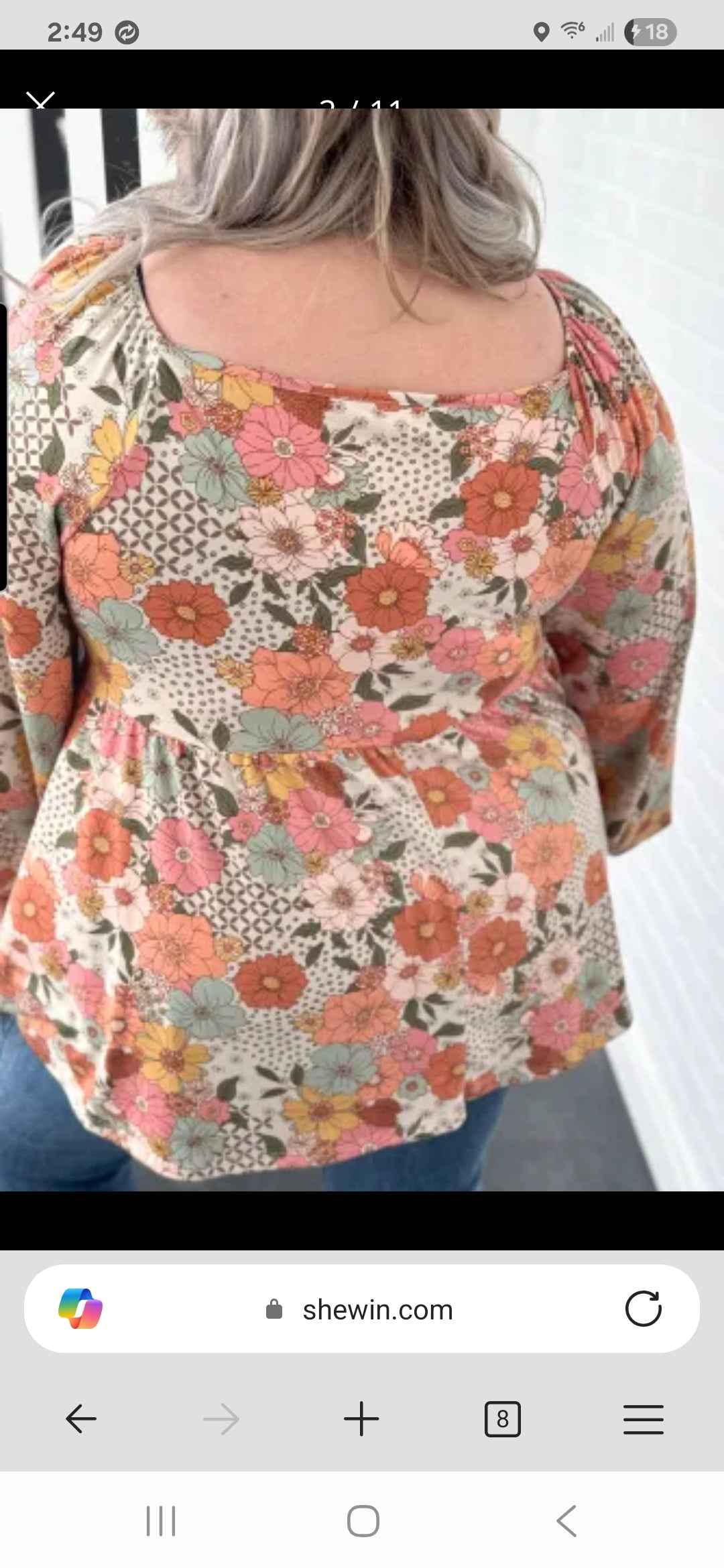 Plus Flower Print Top