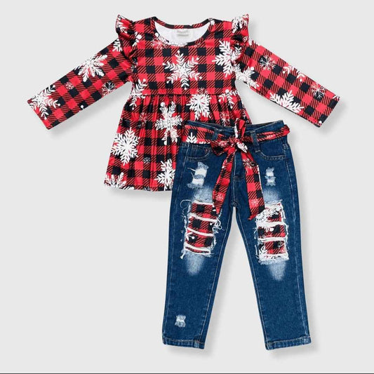 Buffalo Plaid Snowflake 2-Piece Set