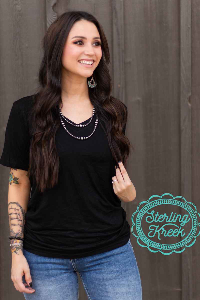Sterling Kreek Simple Sterling Black Tee